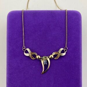 💛 Vintage Gold Plated Alaskan Black Diamond Necklace | Hematite